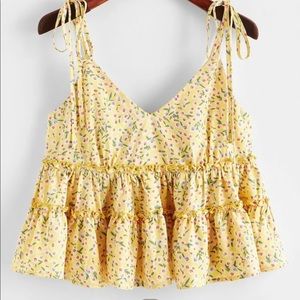 yellow floral tank top